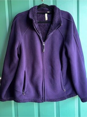 Tea XXL Deep Purple Sherpa Fleece Jacket